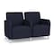 Lesro Siena Lounge Reception 2 Seat Tandem Seating, Brushed Steel, OH Navy Upholstery SN2103 - alternate 1